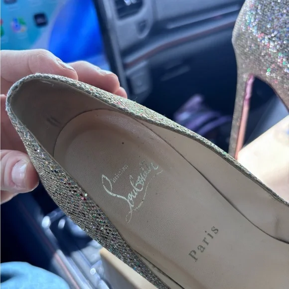 Christian Louboutin Gold Multicolor Heels - Picture 5 of 6